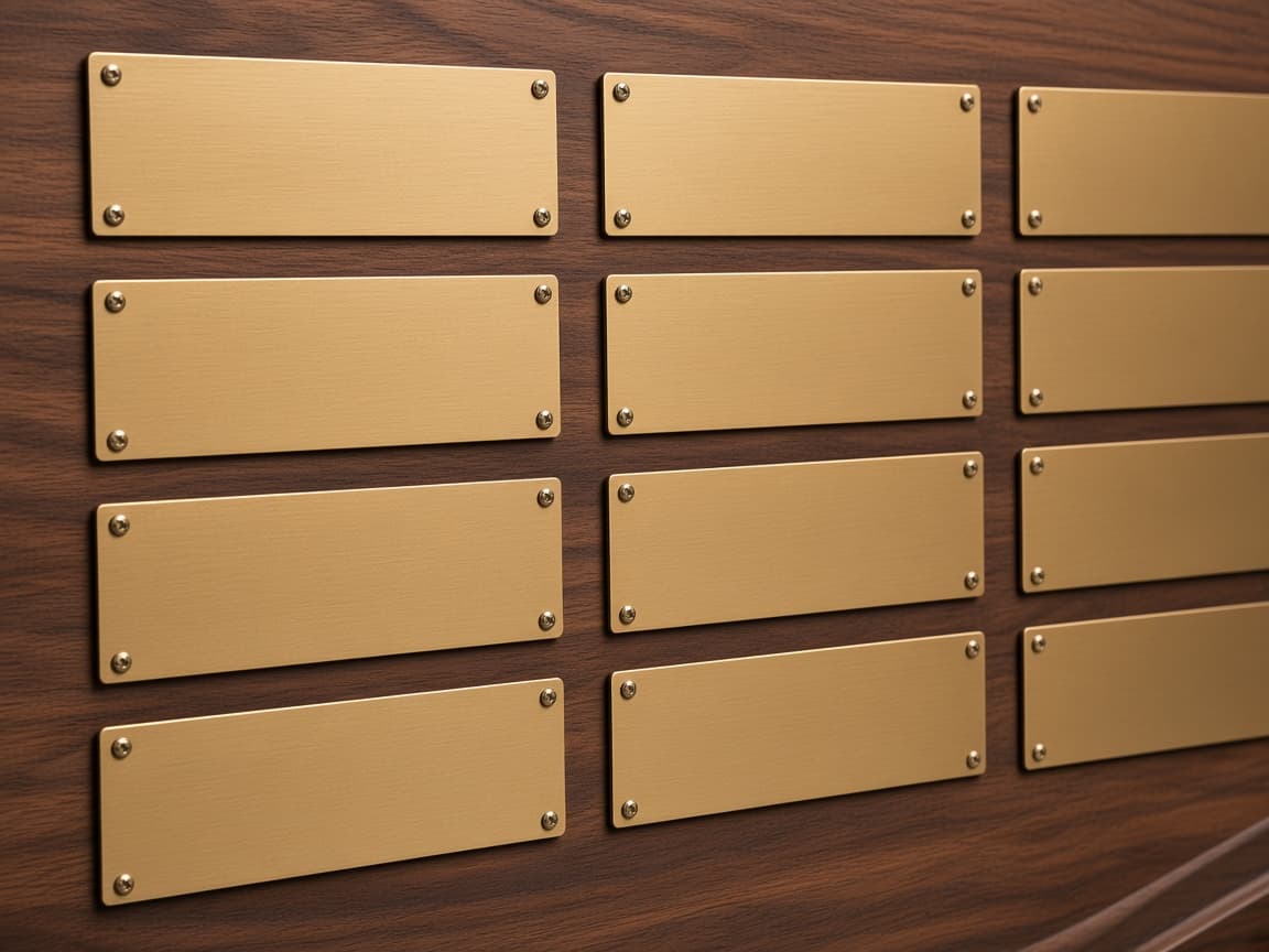 Donor Recognition Wall design concept, blank plate straight on